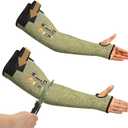 Schwer CORE Arm Protection Sleeves S081, ANSI A5 Cut Resistant Sleeves with Thumbhole, Flame Resistant Welding Sleeve for Work, Kitchen, Farmers Sleeve for Gardening Arm Guards for Biting