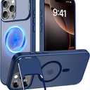 Innaght Magnetic for iPhone 16 Pro Max Case with Stand,Compatible with MagSafe,Rugged,Heavy Duty,Protective case Kickstand,[Built-in Invisible Stand],Blue