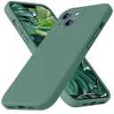 Ktele Compatible with iPhone 13 Case 6.1 inch Premium Liquid Silicone [Soft Microfiber Lining Anti-Scratch] Gel Rubber Full-Body Bumper Protection Camera Protect Case-Pine Green