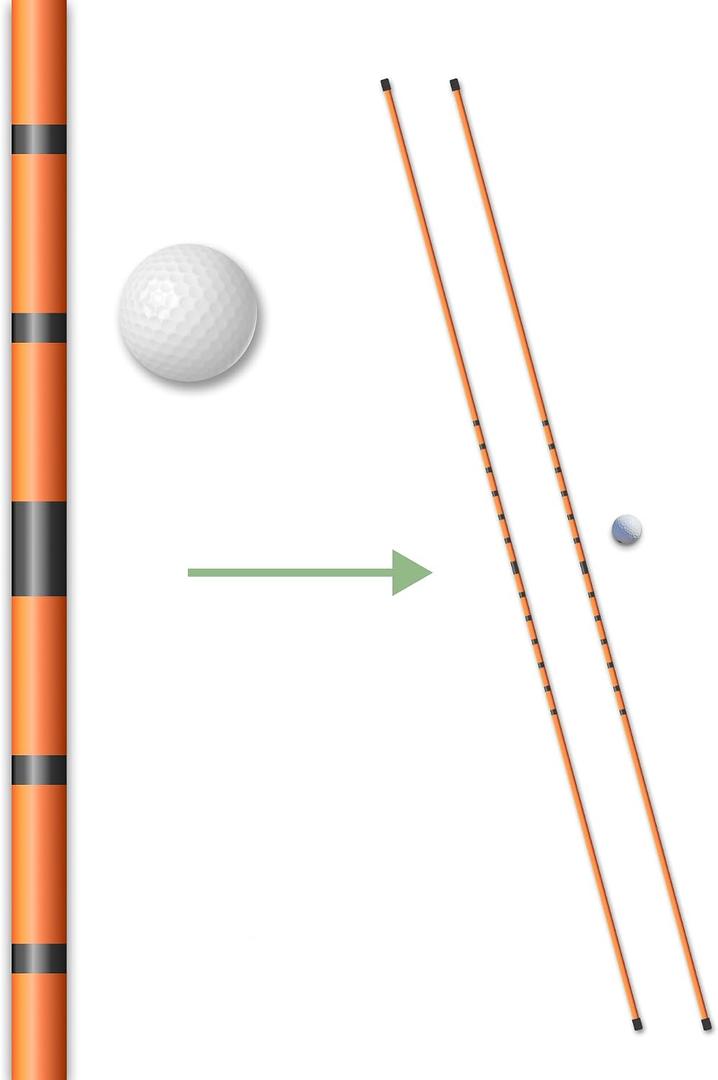 Elevate & Co. Golf Alignment Sticks 36 Training Aid with Ball Placement Lines, 3 in 1 Trainer | Improve Posture & Perfect Swing Accuracy