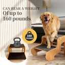 Dog Steps for Bed,Extra Wide Dog Stairs for Large Dogs，2-Step Bamboo Pet Ramp for Large Senior/Older Dogs or Pet Up to 160 Pounds Get to Couch Or High Bed (H:16 inch)
