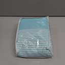 Aqua Blue Shower Curtain Cotton Coastal Ocean Striped Shower Curtains for Bathroom with Tassel 72 X 72