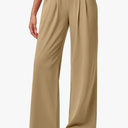 IUGA Wide Leg Pants Woman Pull on Stretchy Work Dress Pants High Waisted Business Casual Trousers Slacks Standard, Large,  32