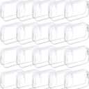 Tergy 20 Packs Clear Cosmetics Bags for Women Men Waterproof Toiletry Bags PVC Makeup Bags Organizer Case with Zipper for Travel Bathroom (White)