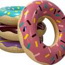 4E's Novelty 4 Pack Donut Pool Floats for Kids & Adults 30" Swim Rings Tubes Floaties for Swimming Pool, Donut Inflatable for Party Decorations Beach Toy, Floating Blow Up Floaties Water Floaty Lake