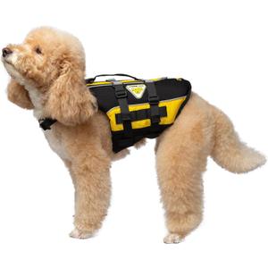 Cressi DLJ Dog Life Jacket Dog Life Jackets, Black/Yellow, XS