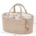 Diaper Caddy Organizer, Empty Gift Basket for Newborn Essentials, Baby Storage Basket, Stylish Gift Bag for Baby Shower, Boys and Girls - Small, Oatmeal