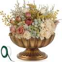 1 Pcs Metal Compote Bowl for Centerpiece Flower Holder Small Compote Vase Decorative Indoor Outdoor Flowers Fruits Plant for Valentine's Day Wedding Home Party Decoration (Gold Bronze)