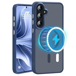 Forhonbri N52 Strong Magnetic Case for Samsung Galaxy S22 Case, Fit for MagSafe Thin Shockproof Drop Protection Translucent Non-Fingerprint/ Scratch Slim Protective S22 Phone Case-Frosted Blue