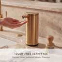 simplehuman 9 oz. Touch-Free Automatic Rechargeable Sensor Pump, Brass Stainless Steel, New