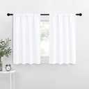 NICETOWN RV Curtains for Camper Windows, White Curtains for Kitchen Window, Home Decoration Light Filtering Drapes for Small Window (34" Wide by 30" Long, 1 Pair)