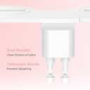 Ultra-Slim Bidet Attachment, Posterior&Feminine Wash-(Retractable Dual Nozzles), Non-Electric Bidet Attachment for Toilet Seat, Adjustable Fresh Cold Water Pressure, Stainless Steel Inlet (White)