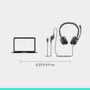 Logitech H390 Wired Headset for PC/Laptop, Stereo Headphones with Noise Cancelling Microphone, USB-A, in-Line Controls, Works with Chromebook - Black