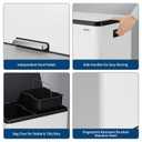 10.5 Gal Dual Compartment Stainless Steel Kitchen Trash Can with Lid, 20L+20L Recycling Garbage Bin, Soft Close Foot Pedal Trash Bin with 2 Removable Inner Buckets, Fingerprint Resistant for Home Offi | 20L+20L Recycling Garbage Bin, Soft Close Foot Pedal Trash Bin with 2 Removable Inner Bucket, Fingerprint Resistant for Home