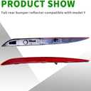 149581800C Tail Rear Bumper Reflector Red Pair LH RH Compatible with Model Y 2023 2022 2021 2020