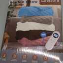 Heated Blanket Throw 50" x 60" Soft Ribbed Faux Fur Flannel Fast Heating 12 Heat Levels 112H Timer & Overheat Protection & Auto Shut-Off & ETL FCC & Machine Washable Heated Throw (Gray)