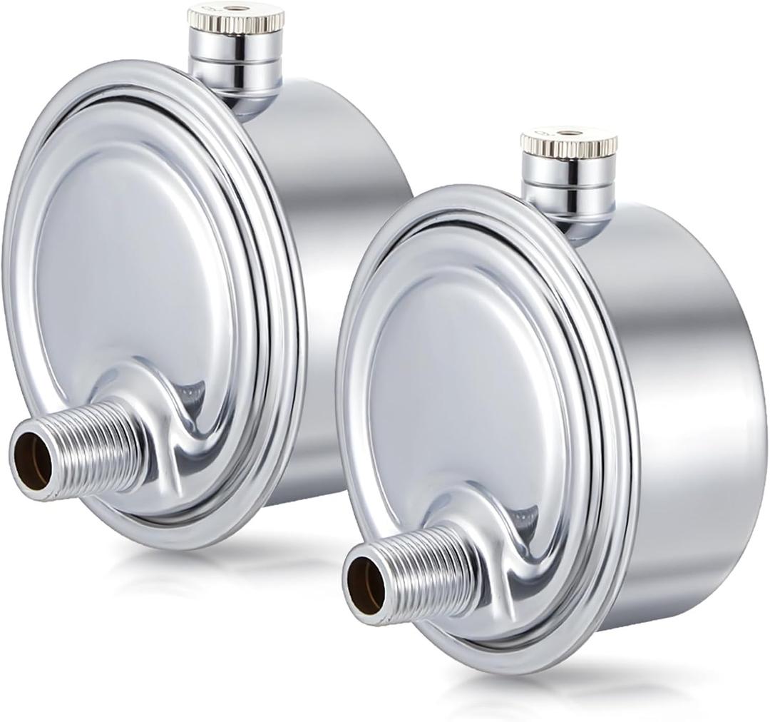 Gisafai 2 Pack Steam Radiator Air Valve #6 1/8" Steam Air Vent Angle Mount Heat Regulator Valve Chrome Plated Copper Vent for Winter Radiator Parts