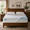 Queen Memory Foam Mattress Topper,Dual Layer Gel Memory Foam & Cooling Pillow Top Mattress Pad Cover for Pressure Relief and Medium Support,CertiPur-US Certified
