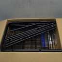 LINZINAR Shoe Rack Long 4 Tier Shoe Storage Organizer Metal Wide Shoe Shelf for Closet Entryway Bedroom 24 Paris Large Capacity, Gold Black