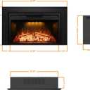 Electric Fireplace Trim Kit for 36" W 21" H Fireplace Electric Inserts, Metal Construction Plates, Black-B09VYBWSQD