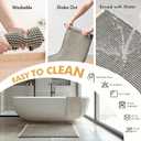 MIULEE Set of 2 Waffle Bathroom Rugs, Boho Bath Rugs Non Slip Washable, Super Absorbent Bath Mats, Ultra Soft Rubber Backed Shower Mats for Bathroom Floor, Tub, Dark Grey & Yellow, 18x30 Inch