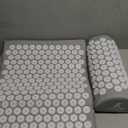 ProsourceFit Acupressure Mat and Pillow Set for Back/Neck Pain Relief and Muscle Relaxation (Large - Grey/White)