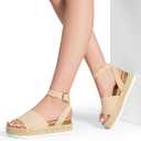 DREAM PAIRS Women's Platform Espadrilles Casual Ankle Strap Wedge Sandals Comfortable Dressy Summer Shoes, 8.5