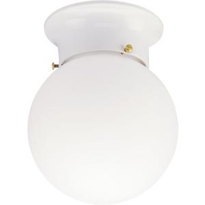 Westinghouse 6660700 Interior Ceiling Fixture 60 Watts, White Finish with Glass Globe