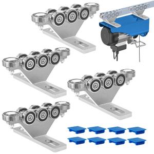 6+2 Wheel Unistrut Trolley - Anti-Lock & Anti-Fall, Electric Hoist Trolley, Unistrut Rollers, for All 1-5/8" Wide or Taller Strut Channel, for Garage/Workshop Hoist Silent Systems (4pack)