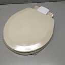 Angol Shiold Slow Close Wood Toilet Seat（Bone, Round 16.5''）
