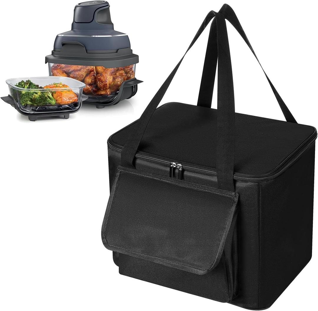 Carrying Bag Compatible with Ninja Crispi Air Fryer FN101GY Portable Outdoor Airfryer Travel Carrier Case Bag with Pocket Waterproof Heat Resistant Carrying Bag for Air Fryer