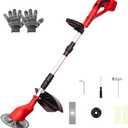 Cordless String Trimmer for Milwaukee 18V Battery, 8 INCH Brushless Weed Wacker Folding 3 in 1 Extendable Pole, Electric Weed Eater/Edger Trimmer/Lawn Mower for Yard Garden (Battery Not Included)