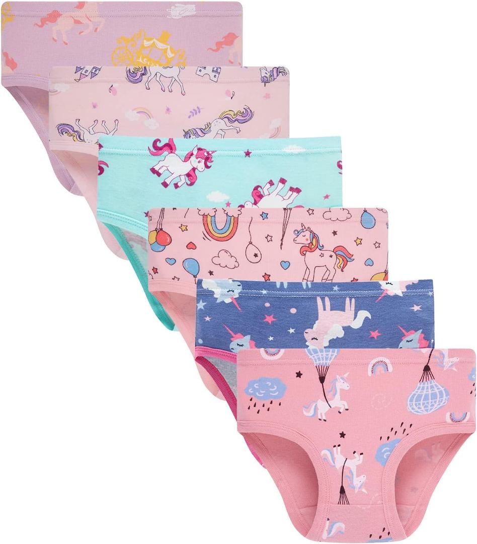 Boboking Soft Cotton Underwear Toddler Girls'Briefs Soft Undies (8, Pink/Owl)