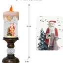 Christmas Snow Globe Candles, Battery & USB Powered, Glitter Christmas Flameless Candles with 8 Music, Home Party Nativity Night Decoration (Santa Claus, Multicolor)