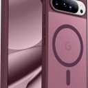 SPIDERCASE Magnetic for Google Pixel 10/Pixel 10 Pro Case, Military Grade Drop Protection Slim Translucent Matte Shockproof Anti-Fingerprint Phone Case for Pixel 10/10 Pro, Wine Red
