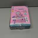 Toddler Vanity Makeup Table Toy for Girls with Mirror Lights & Music, Pretend Play Beauty Salon Set with Hair Dryer, Comb & Accessories, Princess Vanity Playset Birthday Gifts for 2-6 Year Old Girls