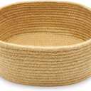 ABenkle Small Basket with Handles - Decorative Durable Rope Woven Storage Bin Shelf Storage Organizer Cube, Easter Baby Gift Basket, 12"x8"x5"