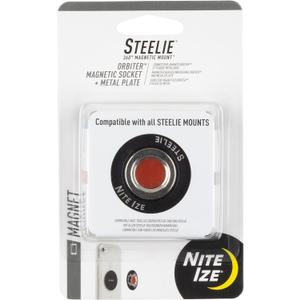 Nite Ize Steelie Orbiter Magnetic Socket and Metal Plate - Car Mobile Phone Holder - Phone Metal Plate - Magnetic Phone Holder - Black