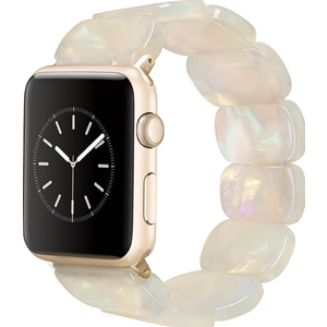 Heesch Tortoise Stretchy Watch Band Compatible with Apple Watch Serise Ultra/SE/8/7/6/5/4/3/2/1, Resin Cute Watch Strap Wristband for iWatch Bracelet for Women Men Girls, 41mm, 49mm, Oval Version
