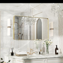 Fun Memories Gold Bathroom Mirror 16x20 Inch Bathroom Vanity, Metal Black Frame Large Mirror, Modern Wall Mirror for Bathroom, Tempered Glass, Farmhouse, Horizontally or Vertically