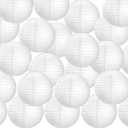 Treela 30 Pack White Chinese Japanese Paper Lanterns Decorative Hanging Ball Round Paper Lantern Lamps for Wedding Birthday Party Home Decorations(12 Inch)