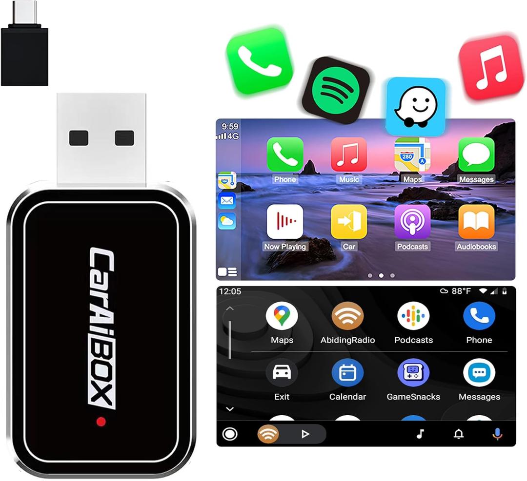 Magic Link CarPlay, 2 in 1 Wireless CarPlay Adapter & Android Auto Wireless Adapter 5.0, Fit for iPhone/Android and Cars with OEM Wired CarPlay from 2016