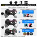 Bluetooth Controller for Switch/PC/iPhone/Android/Apple Arcade MFi Games/TV/Steam, Hall Effect Joysticks Wireless Game Controller Gamepad with/Phone Clip/Lock Speed/Macro/6-Axis Gyro/Dual Motors/Turbo