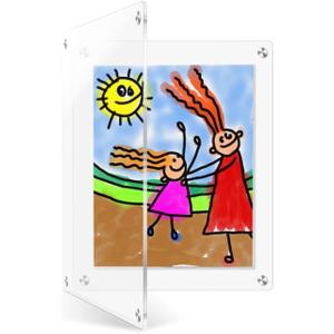 11X14 Acrylic Floating Picture Frame for Wall Mount, Clear Magnetic Photo Frame for Kids Artwork,Certificates Documents Frames for Family,Office,Wedding