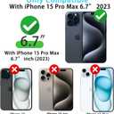 2 x Skyseaco for iPhone 15 Pro Max Case Aesthetic Monogram Phone Case with Pink Leather Embroidered Letters Shockproof Protective Cover for Women Girls, Initial E