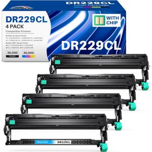 DR229CL Drum Unit for Brother DR-229CL DR229 Work for Brother MFC-L3780CDW MFC-L3720CDW MFC-L8395CDW HL-L3280CDW HL-L3220CDW HL-L3295CDW HL-L3300CDW Wireless Compact Digital Color Printer(4 Packs)
