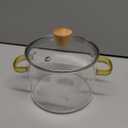 Clear Cooking Pots 1.5L(50oz) High Borosilicate Cooking Pot,Cooking Pots for Stove Top Glass Saucepan,Glass Pot With Lid for Cooking Noodle,Soup,Milk,Tea