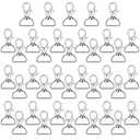 Hotop 35 Pieces Swivel Clasps Lanyard Snap Hooks Keychain Clip Hook Metal Lobster Claw Clasp with D Rings for Keychain Purse Hardware Sewing Craft Project(25 mm,Silver)