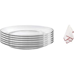Duralex Lys Plates with a Polishing Cloth (Dessert Plate 7.5 Inches, Set of 6)