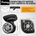 Luggage Wheels Replacement 2 Pack Heavy-Duty Suitcase Wheels with 4 Screw Holes,360 Smooth Rolling Spinner Casters for Luggage RepairFW013